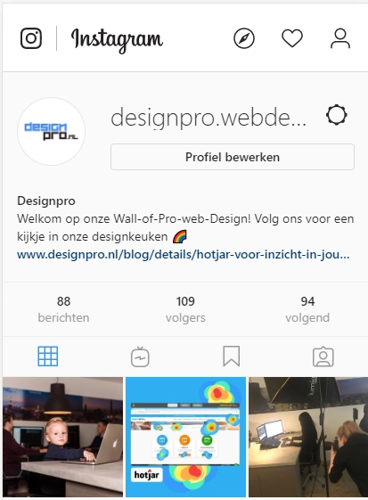 Instagram pagina Profecta Solutions Instagram pagina Profecta Solutions