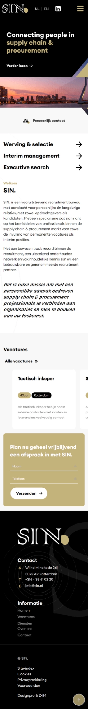 SIN. mobiele website SIN. mobiele website