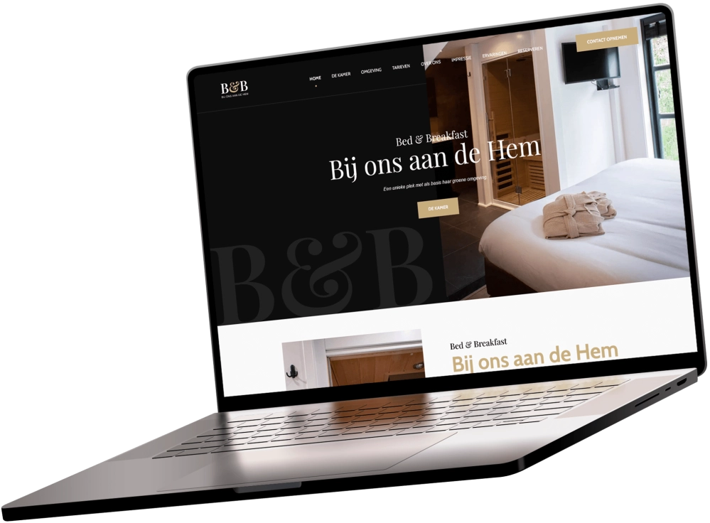 B&B Bij ons aan de Hem website laptop B&B Bij ons aan de Hem website laptop