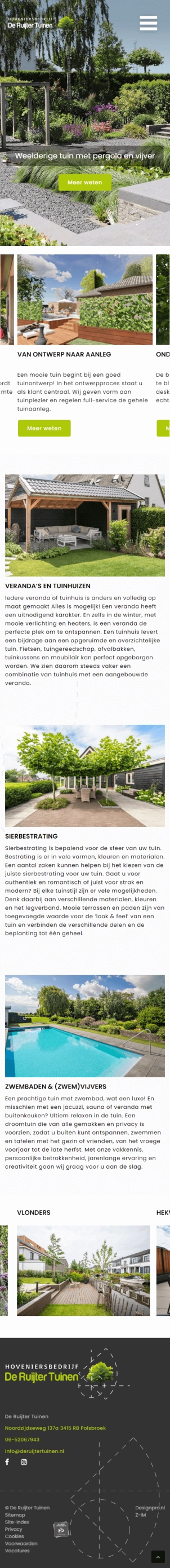 De Ruijter tuinen mobiele website De Ruijter tuinen mobiele website