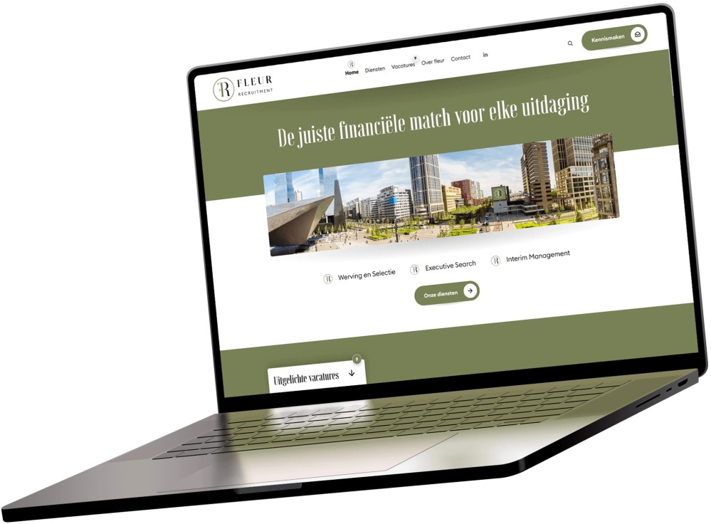 Fleur recruitment website laptop Fleur recruitment website laptop