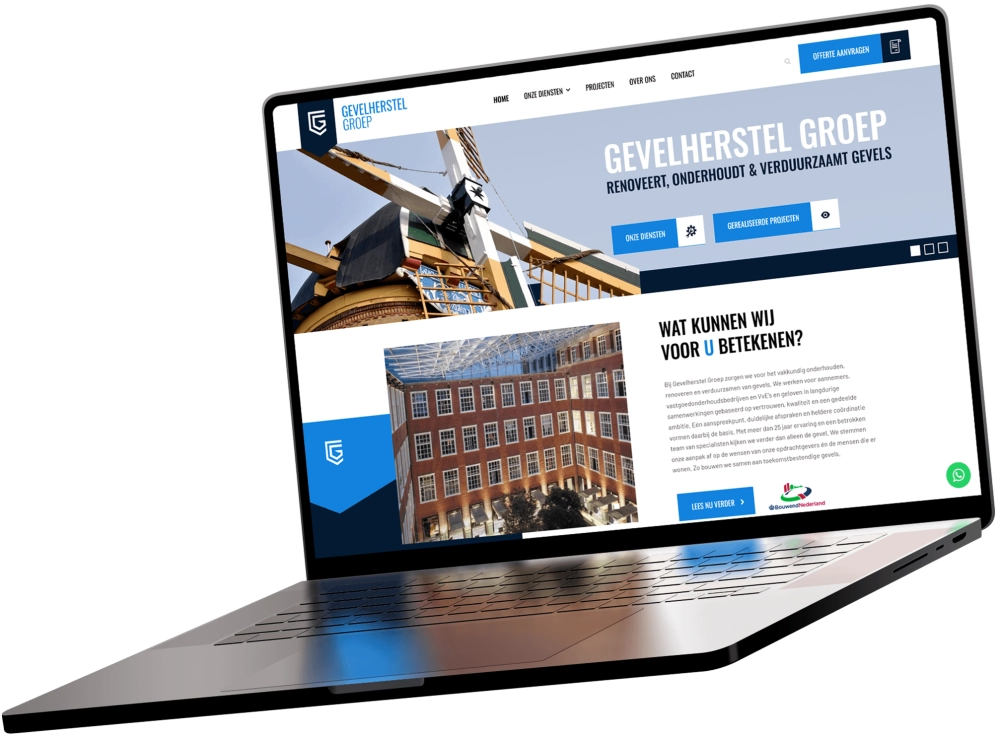 Gevelherstel groep website laptop Gevelherstel groep website laptop