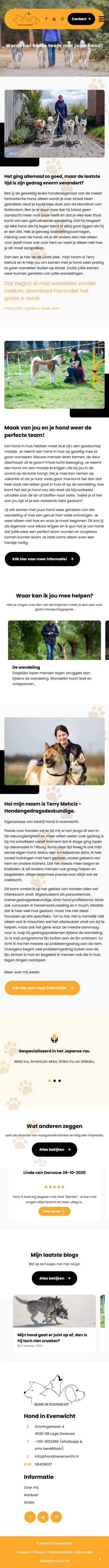 Hond in Evenwicht mobiele website Hond in Evenwicht mobiele website