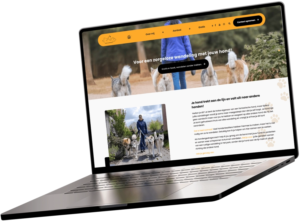 Hond in evenwicht website laptop Hond in evenwicht website laptop