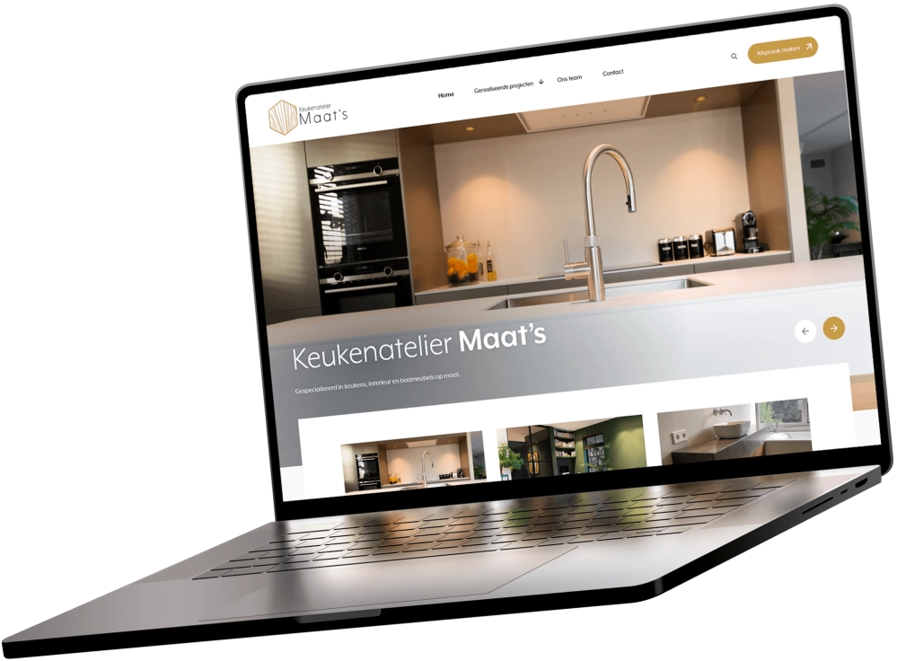 Keukenatelier Maats website laptop Keukenatelier Maats website laptop