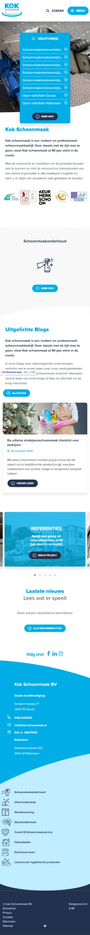 Kok Schoonmaak mobiele website Kok Schoonmaak mobiele website