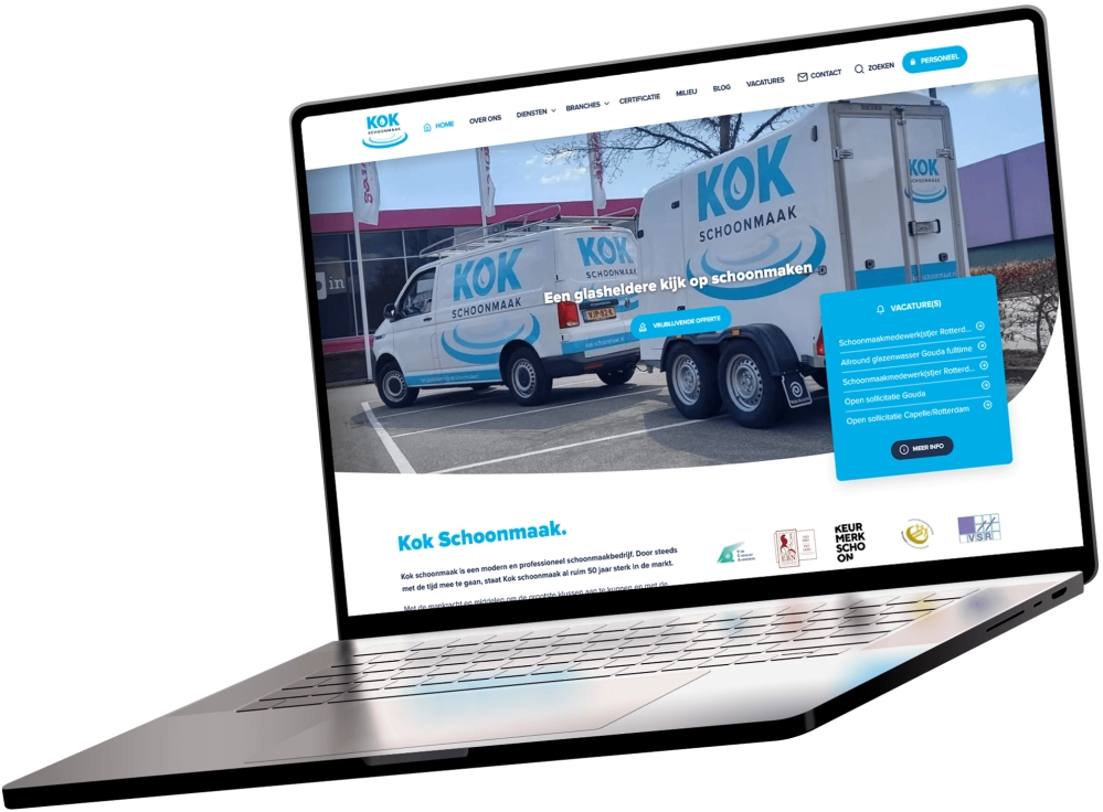 Kok Schoonmaak website laptop Kok Schoonmaak website laptop