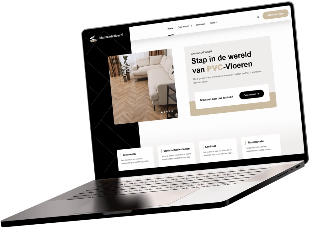 Website Man van de Vloer laptop Website Man van de Vloer laptop