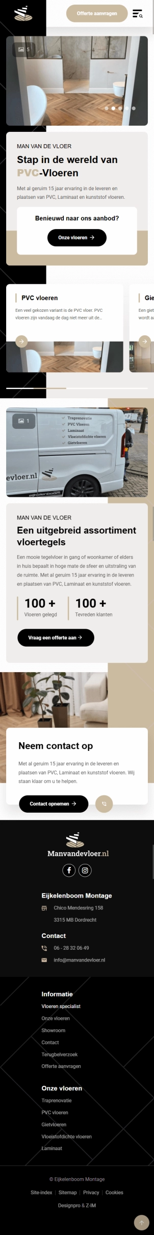 Website Man van de Vloer Mobiele versie Website Man van de Vloer Mobiele versie