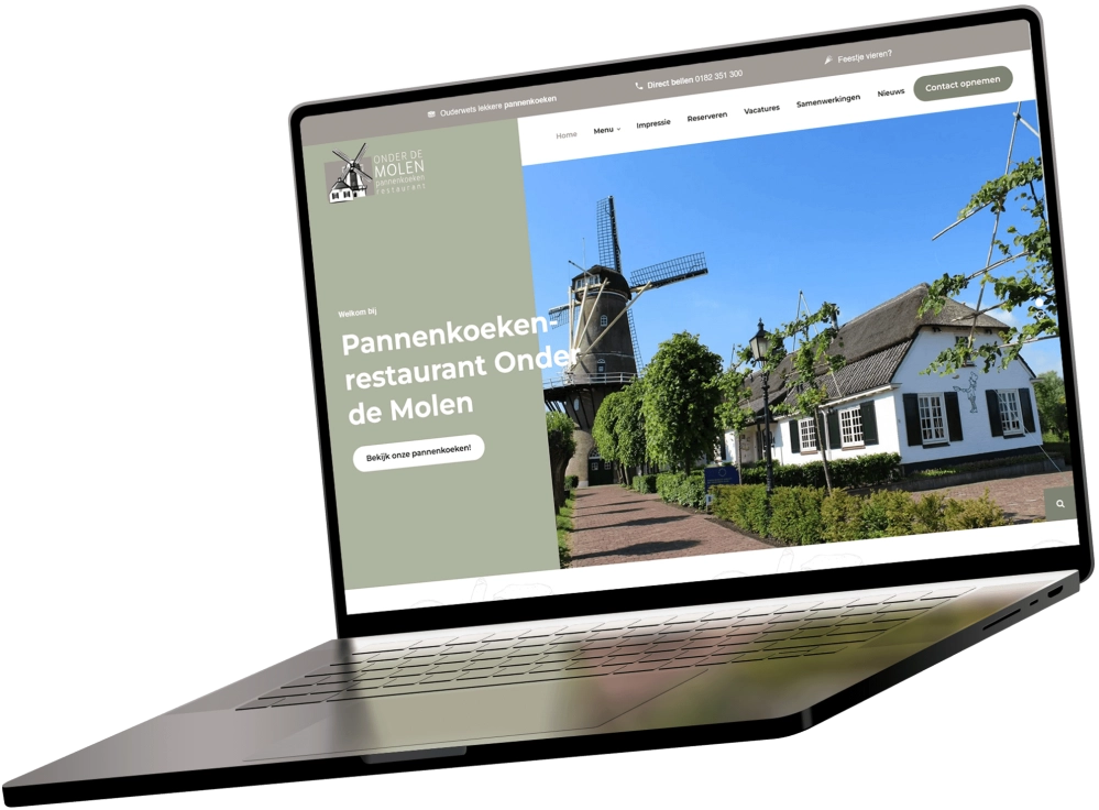 Pannenkoekenrestaurant Onder de Molen website laptop Pannenkoekenrestaurant Onder de Molen website laptop