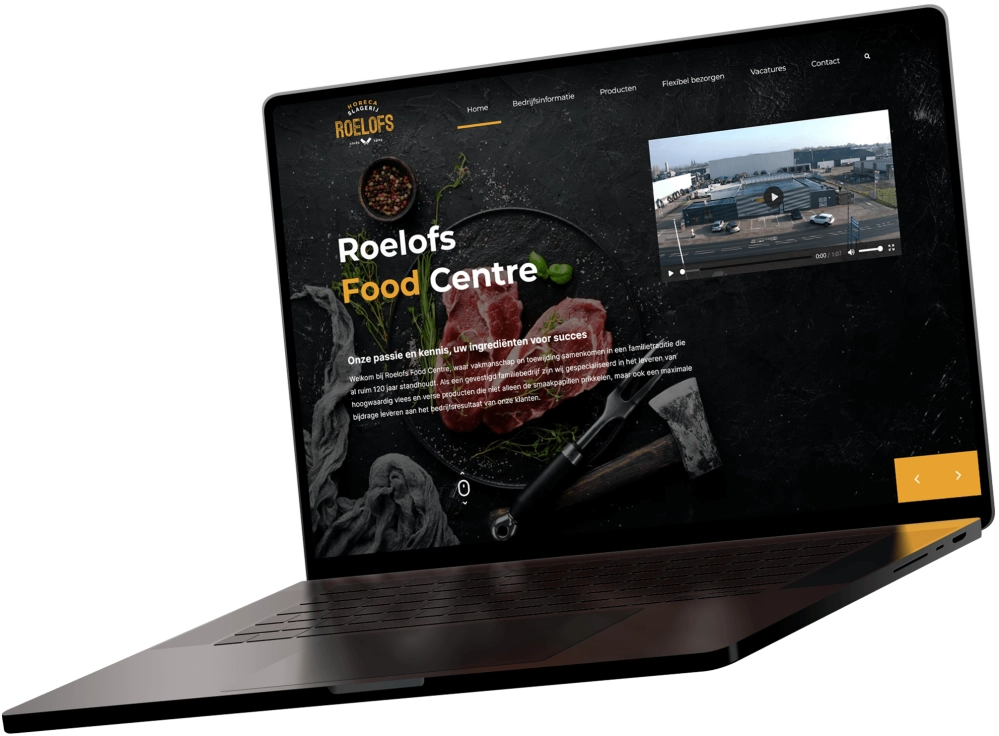 Roelofs Food Centre website laptop Roelofs Food Centre website laptop