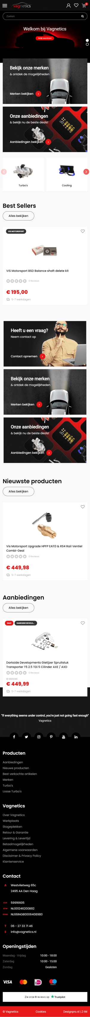 Vagnetics mobiele website Vagnetics mobiele website