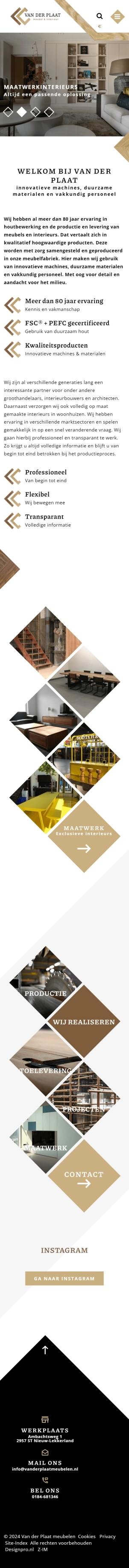 Van der Plaat meubelen mobiele website Van der Plaat meubelen mobiele website