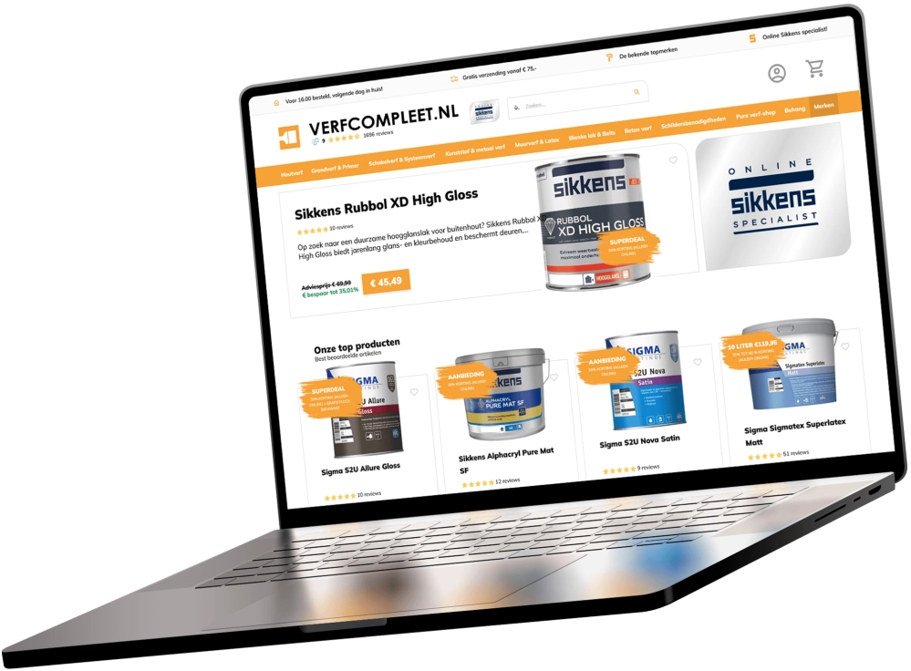 Verfcompleet website laptop Verfcompleet website laptop